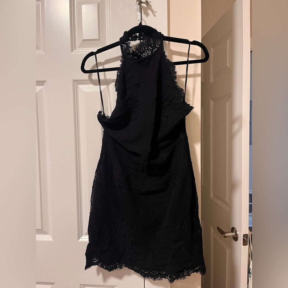 Free People Black Backless Lace Dress